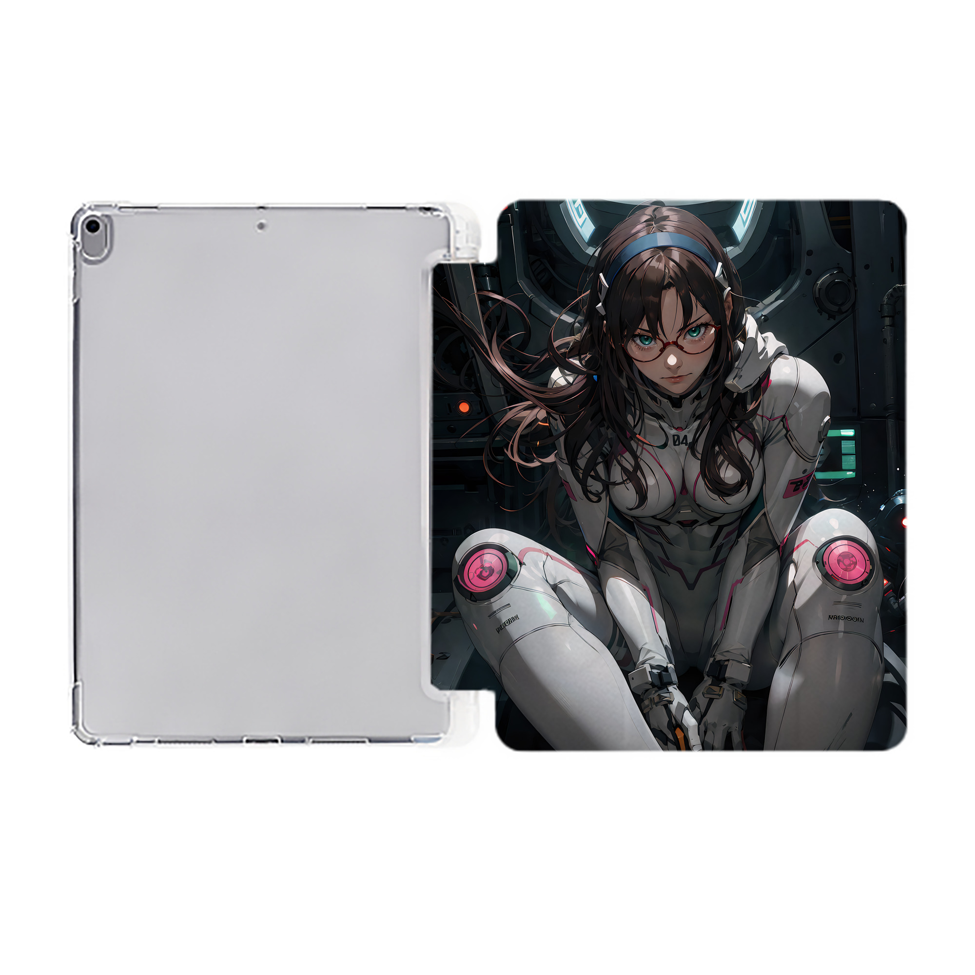 （画像用） EVA 新世紀エヴァンゲリオン IPad ケース ペン収納付き 三つ折りスタンド PUレザー×シリコン 対応機種9.5/10.5/10.9インチ